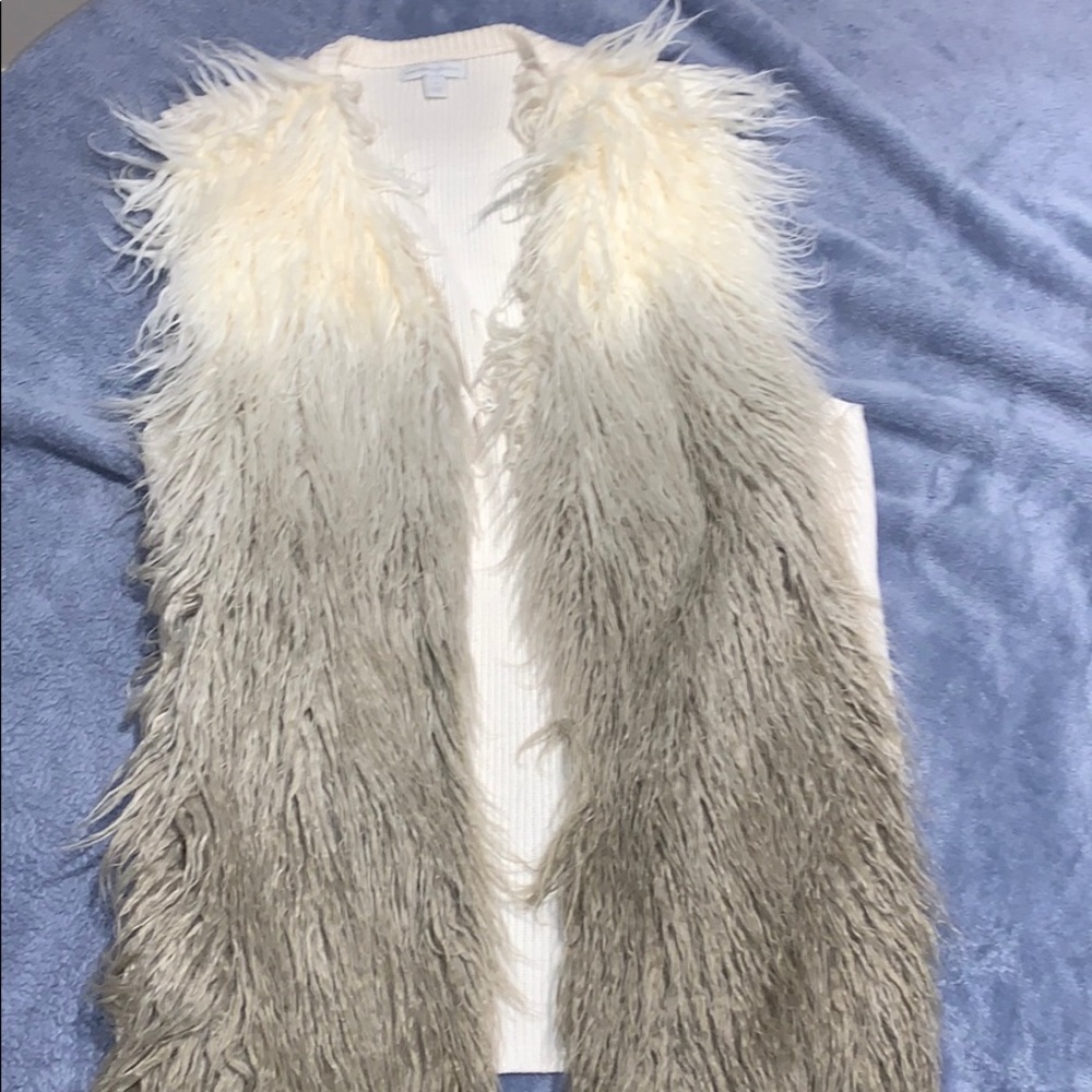 NY & Co Ombré Faux Fur Sweater Vest